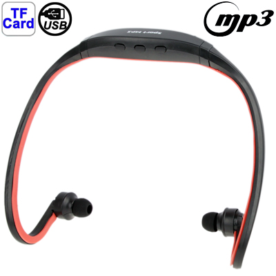 Sport MP3 Player Headset with TF Card Reader Function, Music Format: MP3 / WMA / WAV (Red)